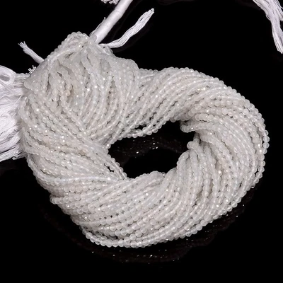 Cuentas facetadas rondelle de piedras preciosas de topacio blanco natural hilo de 3 mm 12,5" AB259 Foto 1 de 2