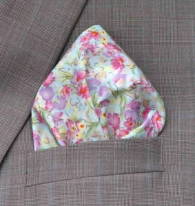 Gascoigne Hand Stitched Pocket Square Cotton Multicolor Men's - Picture 1 of 5