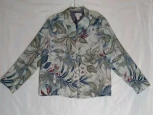 Chaqueta Blazer Mujer Tan Jay 16 Musgo Azul Marino Floral Cremallera Oculta Cottagecore - Imagen 1 de 6