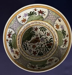 Colorful Floral Oriental Asian 10” Decorative Bowl - Picture 1 of 7