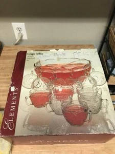 Juego de tazón perforador de vidrio de 26 piezas de colección de Elements árbol de uva COMPLETO - Imagen 1 de 1