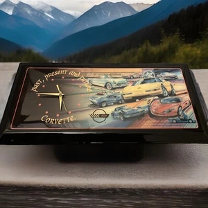Orologio da parete vintage passato presente futuro General Motors Corvette uomo nero grotta - Foto 1 di 5