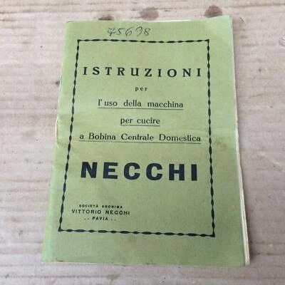 Máquina de coser Necchi vintage manual de instrucciones italiana Foto 1 de 4