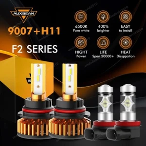 For Nissan Pathfinder 2005-2012 AUXBEAM 9007 LED Headlight+H11 Fog Light Bulbs - Picture 1 of 12