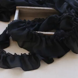 5M Chiffon Frill Ruffles Edging Trimming DIY Lace Dress Curtain Crafts Sewing - Picture 1 of 20