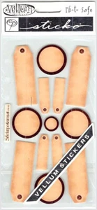 NIP Sticko Stickers ANTIQUE CIRCLE THIN TAGS Journaling Scrapbook Page Stickers - Picture 1 of 1