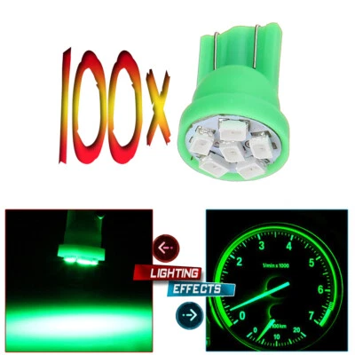 100x Green Wedge 6-3020SMD LED Bulb T10 194 168 921 Instrument Cluster Lights - Image 1 of 4
