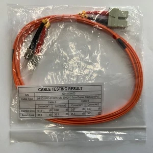 Cable de conexión dúplex multimodo 2M SC/UPC a ST/UPC 50/125 2 mm cable naranja - Imagen 1 de 3