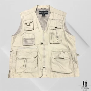 Field & Stream Cotton Canvas Khaki Fishing Vest Mesh Lined L Large Cotton - Picture 1 of 8