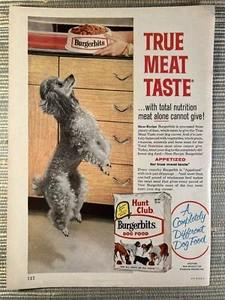 Hunt Club Burgerbits Dog Food Jumping Poodle 1960 Vintage Print Ad - Picture 1 of 1