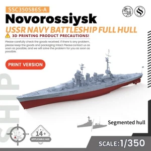 SSMODEL 1/350 Military Model Kit USSR Navy Novorossiysk Battleship Full Hull - Picture 1 of 10