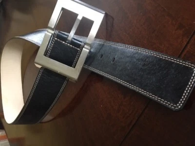 Cinturón de cuero genuino marrón oscuro Francesco Biassia para mujer talla S hecho en Italia Foto 1 de 4