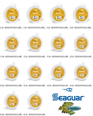 Seaguar Gold Label Fluorocarbon Line 25 Yard Leader Material Pick Any Pound Test - Image 1 of 4