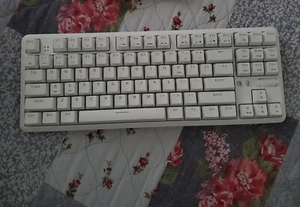 AJAZZ K870T BT Dual Mode RGB TKL Gaming Keyboard Huano BLUE Switches White - Picture 1 of 6