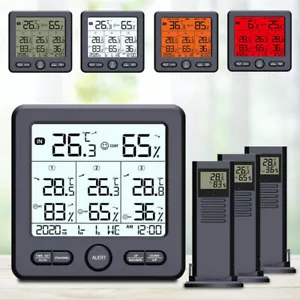 Wetterstation mit Außensensor Hygrometer Thermometer Wecker Uhr Farbdisplay - Bild 1 von 78