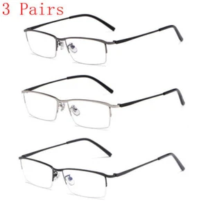 3 Stück Metall Halb Kurzsichtigkeit Brille für Herren Business Retro Brille - Bild 1 von 20