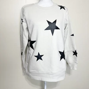 Zenana Long Sleeve Round Neck Sweater White Stars Womens CHOOSE SZ LIGHT GRAY - Picture 1 of 9