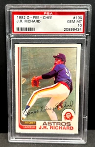 J.R. Richard 1982 O-Pee-Chee Baseball #190 Graded PSA 10 GEM MT Astros LOW POP 9 - Picture 1 of 2