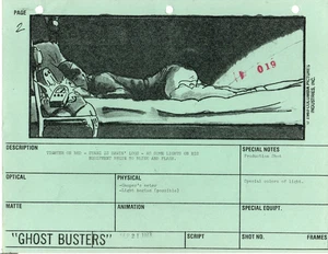 1983 GHOSTBUSTERS "Stanz is sawin' logs" Storyboard Pg 2 SEP 21 Protuction Shot - Foto 1 di 4