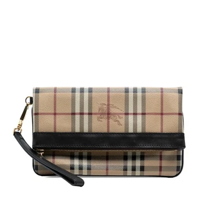Authenticated Burberry Haymarket Check Coated Canvas Adeline Fold over Clutch - Image 1 of 4