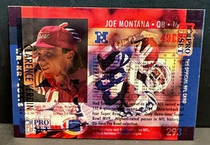 Joe Montana 1990 Pro Set Error Back Print Ghost Image Over Clarence Verdin - Picture 1 of 2