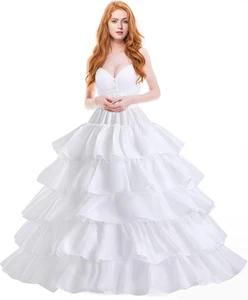 Mujer Enagua Falda Interior 4 Aros 5 Capas Volantes Vestido de Baile Boda Novia - Imagen 1 de 25
