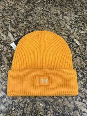 Under Armour Squad Orange Field Halftime Ribbed Beanie OSFM (Brand New w/Tags) - Image 1 of 4