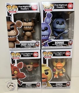 Five Nights at Freddy's FNAF 10th Anniversary Freddy Foxy Bonnie Funko Pop! Set - Picture 1 of 6