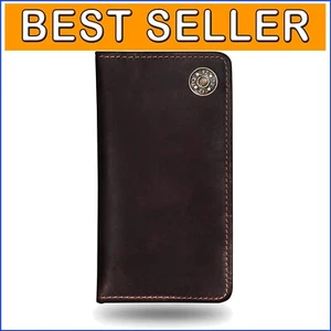 Perfect Gift for Hunters: Luxury Men's Long Wallet in Genuine Full-Grain Leather - Picture 1 of 9