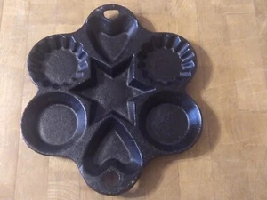 Gusseisen Maisbrot Muffinform Herz, Stern, rund - Bild 1 von 5