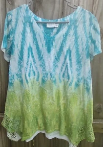 time and tru Women's Short Sleeve v neck T-shirt size large(12-14) - Picture 1 of 8