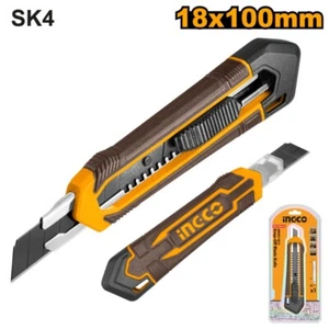 Ingco HKNS11815 Snap Off Blade Knife 18x100mm Flat Push Button + 1pc SK4 blade - Picture 1 of 1
