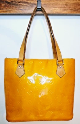 Bolso de Mano Louis Vuitton Vintage Amarillo Oscuro Mango Monograma Cuero Vernis Houston Foto 1 de 4