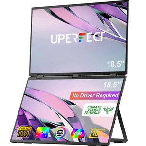 Podwójny przenośny monitor 100Hz Składany monitor 18,5 cala 1920x1080 Ekran PC - Zdjęcie 1 z 7