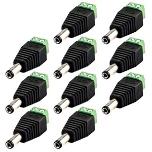 10x 2.1 x 5.5mm Male DC Power Plug Connector Adapter Screw Terminal CCTV Camera - Picture 1 of 2