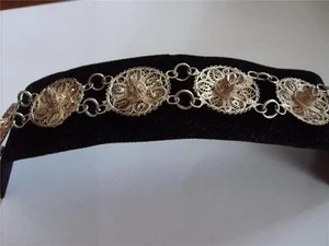Pulsera sombrero de filigrana de plata esterlina vintage - Imagen 1 de 6