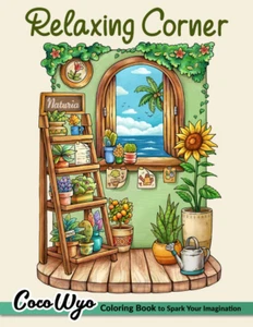 Relaxing Corner: Adult Coloring Book with Calm, Cozy, and Peaceful Spaces for Re - Picture 1 of 2