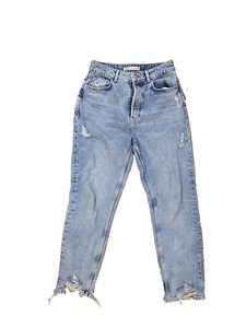 Zara Grunge Jeans Damen 6 Thrashed Distressed Chewed Knöchel Tapered Button Fly - Bild 1 von 9