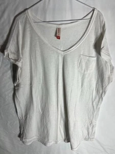 No Boundaries XXL (19) White V Neck Tee Shirt Women's Plus Layer Thin - Picture 1 of 6