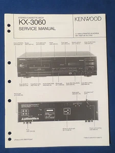 Kenwood KX-3060 Cassette Service Manual Factory Original The Real Thing - Bild 1 von 1