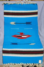 Vintage CHIMAYO New Mexico Blanket - Rug w/ Arrows & Thunderbird FRED HARVEY Tag