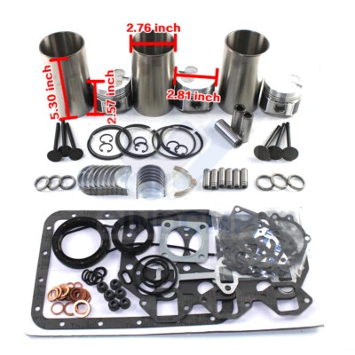 3TNA72 3TNA72L 3TNA72UJ Engine Rebuild Kit For Yanmar Digger Kobelco SK15SR STD - Image 1 of 4