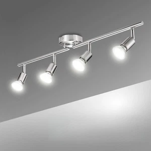 Lampadario Da Soffitto Luce Bianco 6W, Plafoniera Con 4 Faretti Orientabili LED  - Foto 1 di 12