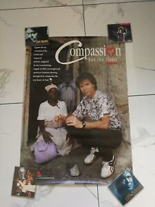 CLIFF RICHARD 1993 Poster Tear Fund COMPASSION HAS THE HEART Promo Poster