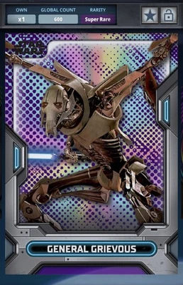 Topps Star Wars Card Trader Super Rare High Tek Chrome Card - General Grievous - Image 1 of 2
