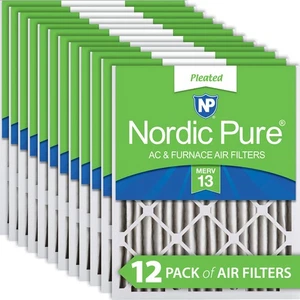 Nordic Pure 12x20x2 Pleated MERV 13 Air Filters 12 Pack - Picture 1 of 7