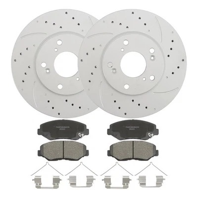 282mm Front Drilled Rotors Ceramic Brake Pads fit Honda Accord Civic Element ILX Foto 1 de 4
