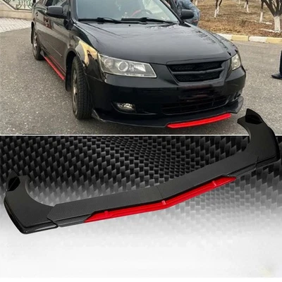 For Hyundai Sonata Front Bumper Lip Spoiler /Splitter Body Kit Carbon Fiber Red - Image 1 of 4