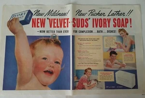 1941 new velvet Suds Ivory soap Baby face little boy bubble bathtub ad - Picture 1 of 1