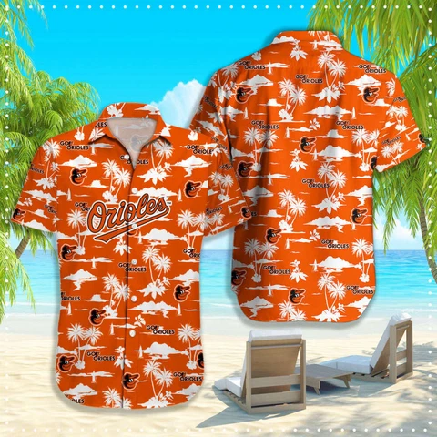 SALE Baltimore Orioles Hawaiian Shirt Baseball Lovers Beach Pattern Aloha Shirt Cover